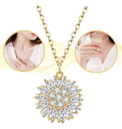 🌻 Encantador collar girasol giratorio - Diseño exclusivo en acero y cobre, caja de lujo. - Oferta 50% DCTO🏷️ 💥