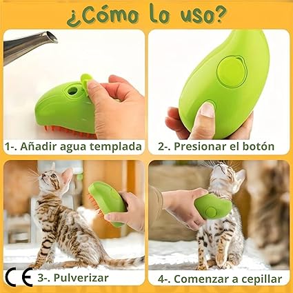Cepillo vaporizador para mascotas 🐾