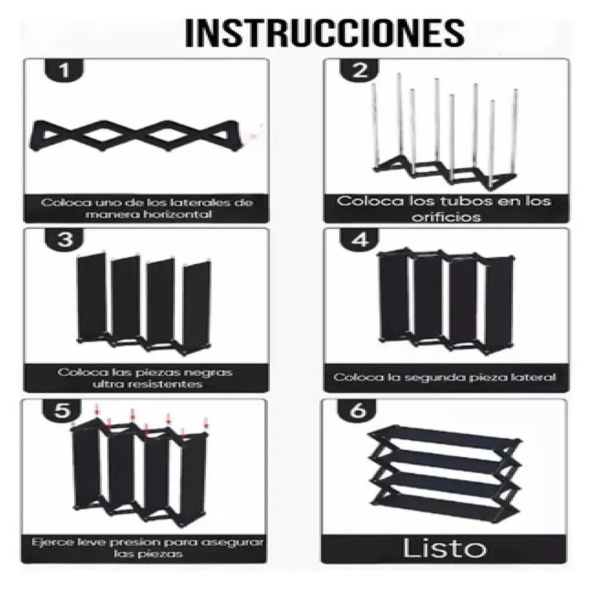 👟 Organizador de zapatos de 5  niveles en forma de X - Capacidad de hasta 15 pares - Oferta 50% DCTO🏷️ 💥