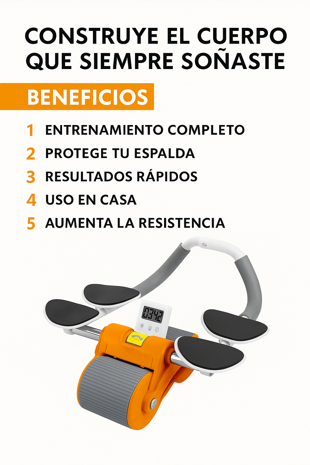 Rueda para abdominales fitness con temporizador – Tonifica y fortalece tu cuerpo -💥 solo hoy con 50% de DCTO 💪🏻