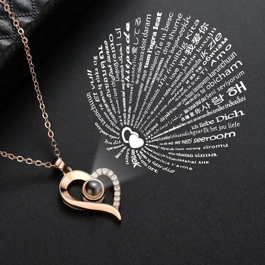 ❤️ Romántico collar para tu persona favorita "Te amo en 100 idiomas" - Exclusivo diseño en cobre, incluye bolsa de regalo - Oferta 50% DCTO🏷️ 💥