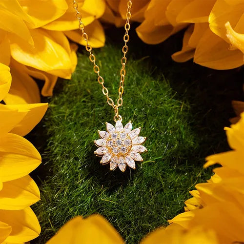 🌻 Encantador collar girasol giratorio - Diseño exclusivo en acero y cobre, caja de lujo. - Oferta 50% DCTO🏷️ 💥