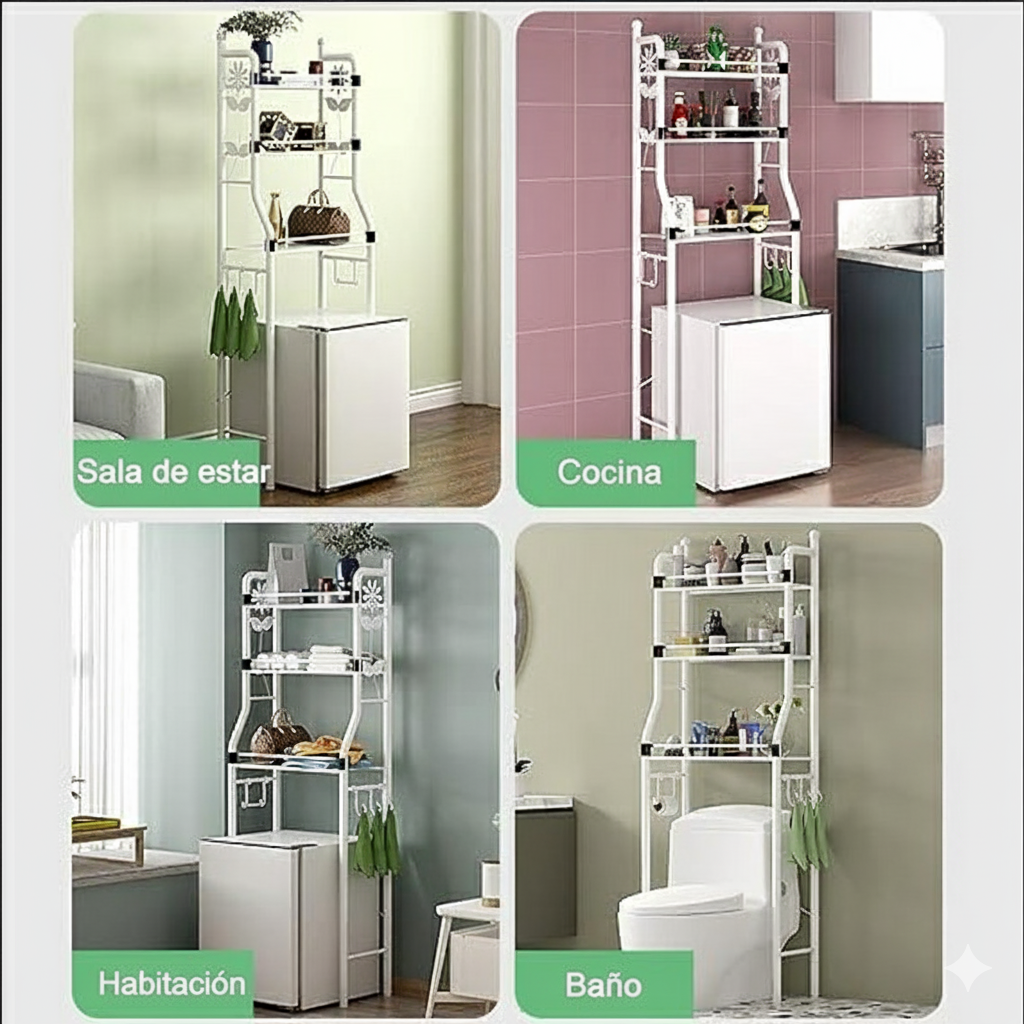 🗄️ Estante organizador multifuncional de 3 niveles - Aprovecha y maximiza tu espacio - Oferta 50% DCTO🏷️ 💥