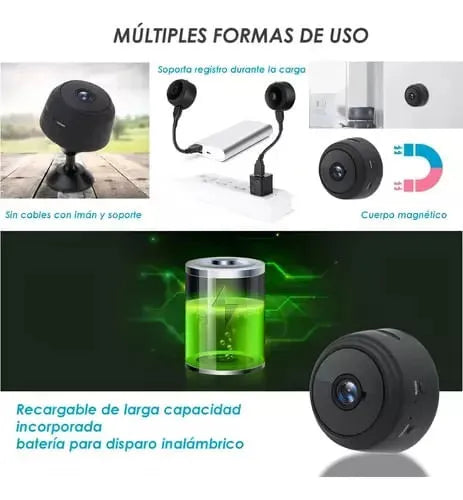📸 Mini cámara espía FULL HD - Seguridad 24/7, sensor de movimiento y visión nocturna - Oferta 2x1 🏷️💥