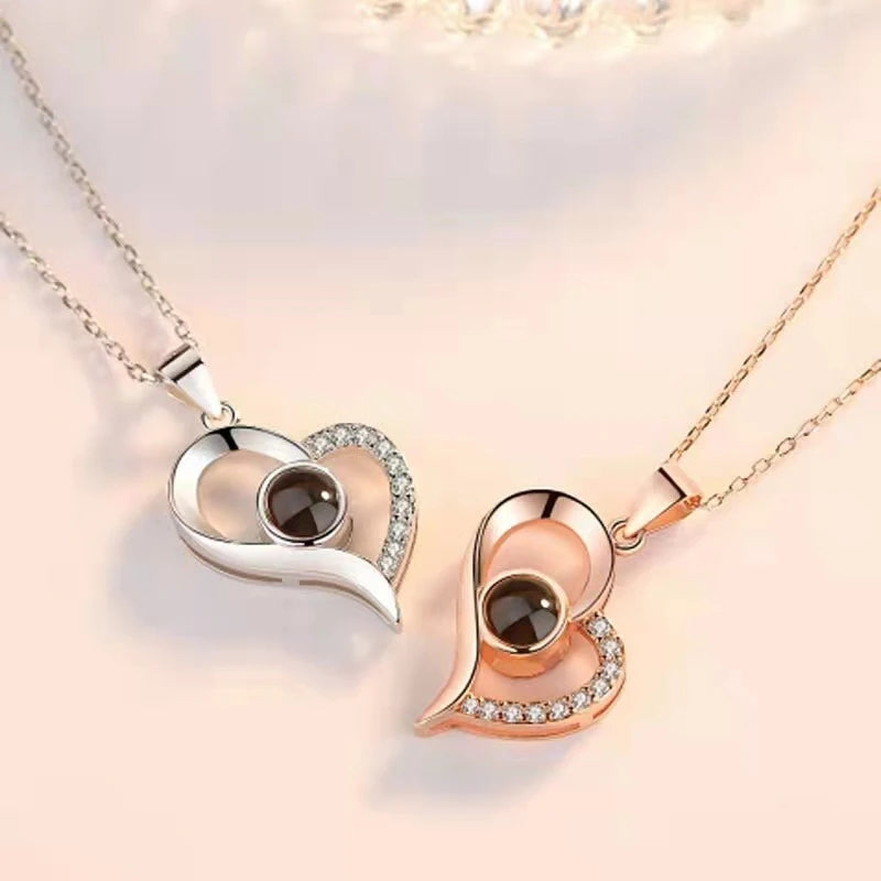❤️ Romántico collar para tu persona favorita "Te amo en 100 idiomas" - Exclusivo diseño en cobre, incluye bolsa de regalo - Oferta 50% DCTO🏷️ 💥