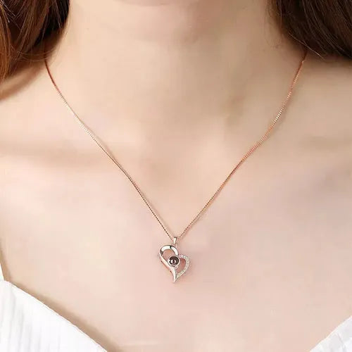 ❤️ Romántico collar para tu persona favorita "Te amo en 100 idiomas" - Exclusivo diseño en cobre, incluye bolsa de regalo - Oferta 50% DCTO🏷️ 💥