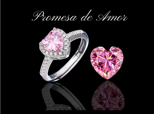 💍 Anillo ajustable promesa de amor ❤️ - Diseño elegante en baño de Rodio y Circones, incluye caja de regalo - Oferta 50% DCTO🏷️ 💥