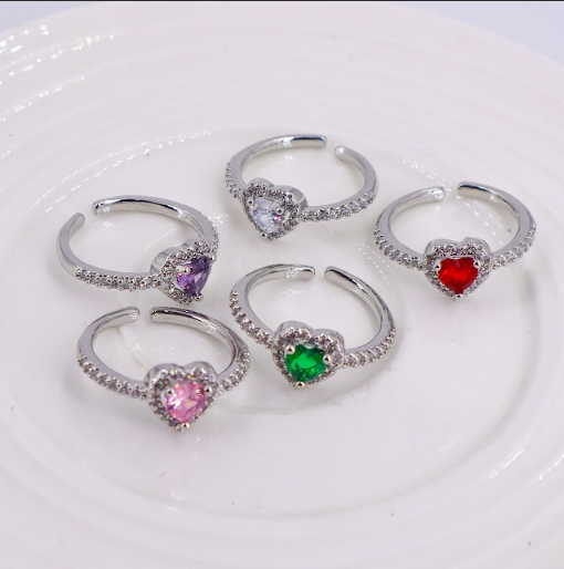 💍 Anillo ajustable promesa de amor ❤️ - Diseño elegante en baño de Rodio y Circones, incluye caja de regalo - Oferta 50% DCTO🏷️ 💥