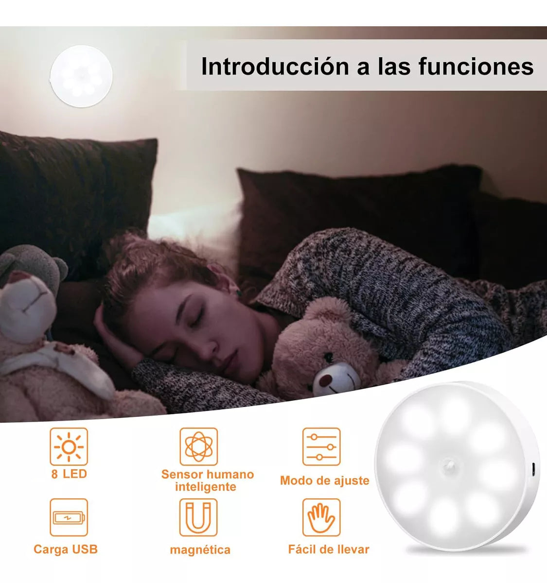 💡 LightMotion Lampara Inalámbrica LED con sensor de movimiento y batería recargable -  Iluminación de forma automática y eficiente - oferta 2x1 🏷️💥