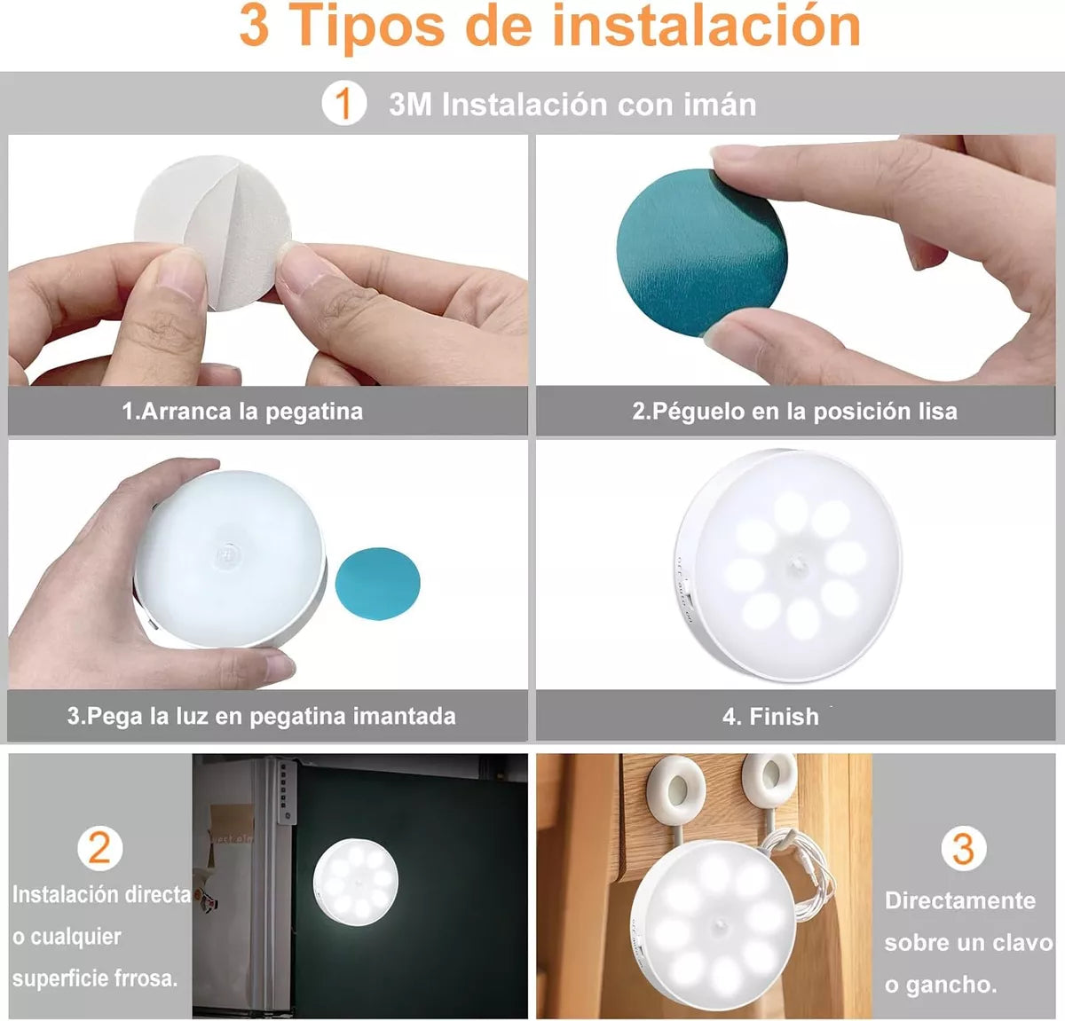 💡 LightMotion Lampara Inalámbrica LED con sensor de movimiento y batería recargable -  Iluminación de forma automática y eficiente - oferta 2x1 🏷️💥